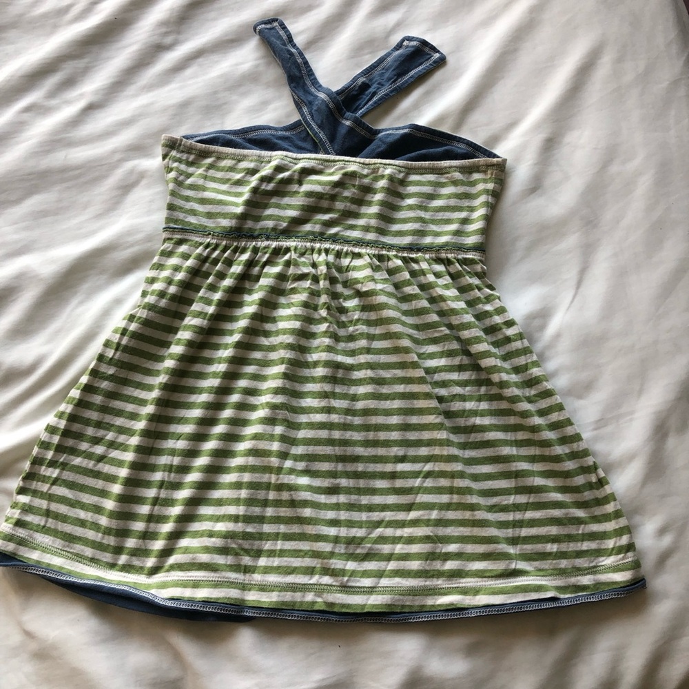 Y2K Hollister Green and White Striped Tube Top - Picture 7 of 7